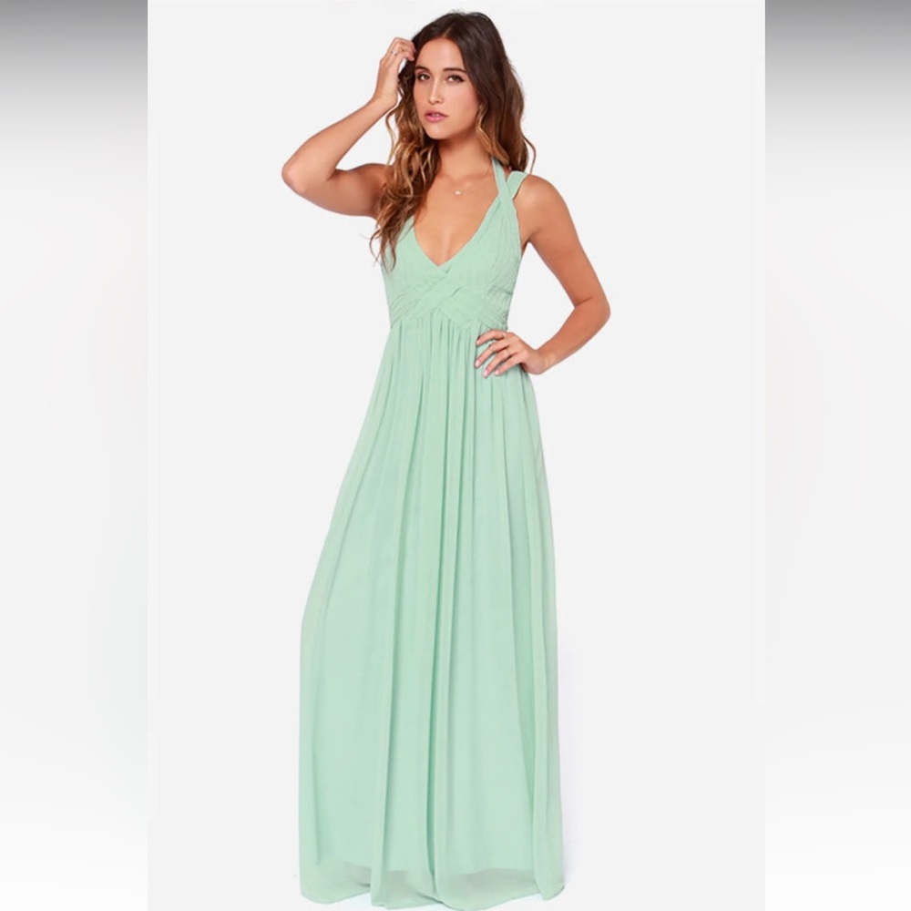 LULUS Exclusive Strike a Minerva Mint Green Maxi Dress